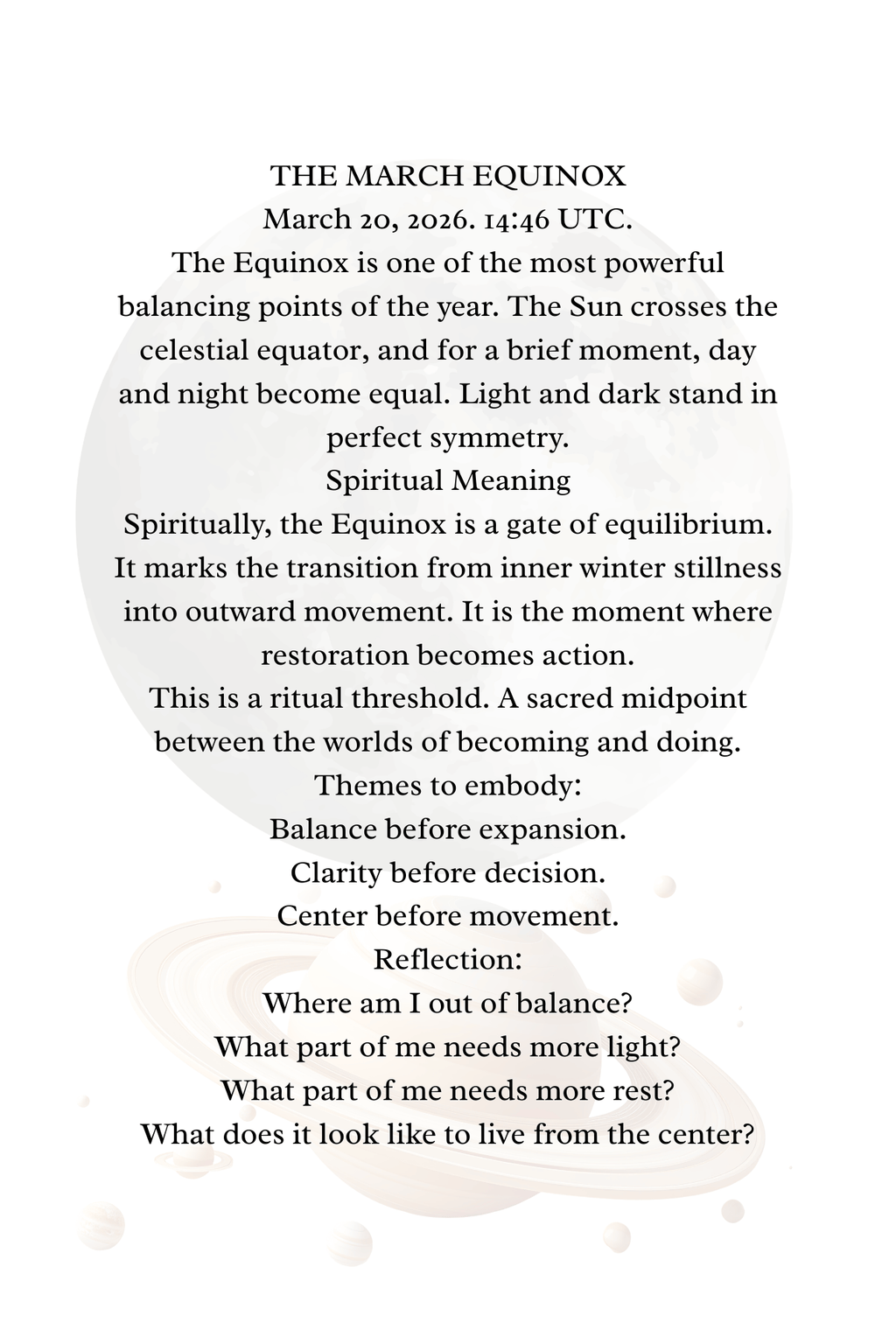 March 2026 Astrology & Cosmic Events Journal – Equinox Energy, Moon Phases + Healing Acupressure Rituals