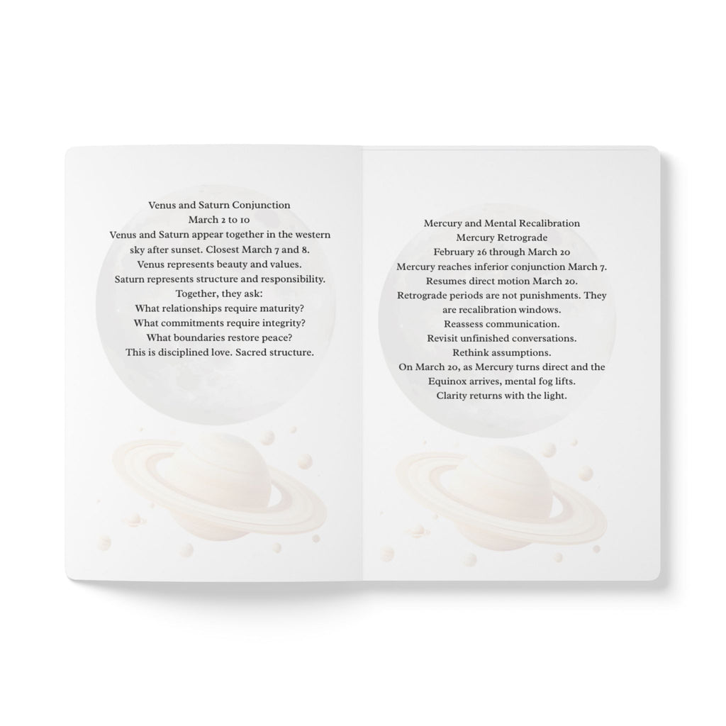 March Cosmic Journal — 2026 Astrological Moon Phase Softcover Journal