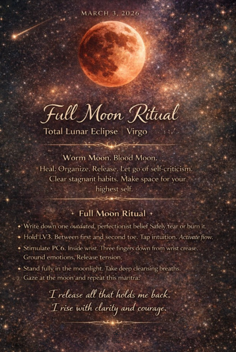 March 2026 Cosmic Ritual Pack – Spring Equinox Ceremony, Lunar Phases Guide & Energy Healing Acupressure Rituals